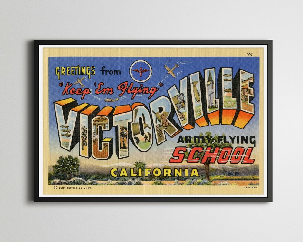 Victorville Army Flying School Postcard POSTER! (up to 24″ x 36″) – WWII – Pilot