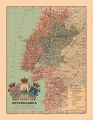 Historic Map – Estremadura Portugal – Martine 1904 – Vintage Wall Art