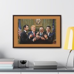 5 Presidents – Washington, Lincoln, Roosevelt, Reagan and Trump – Framed Canvas