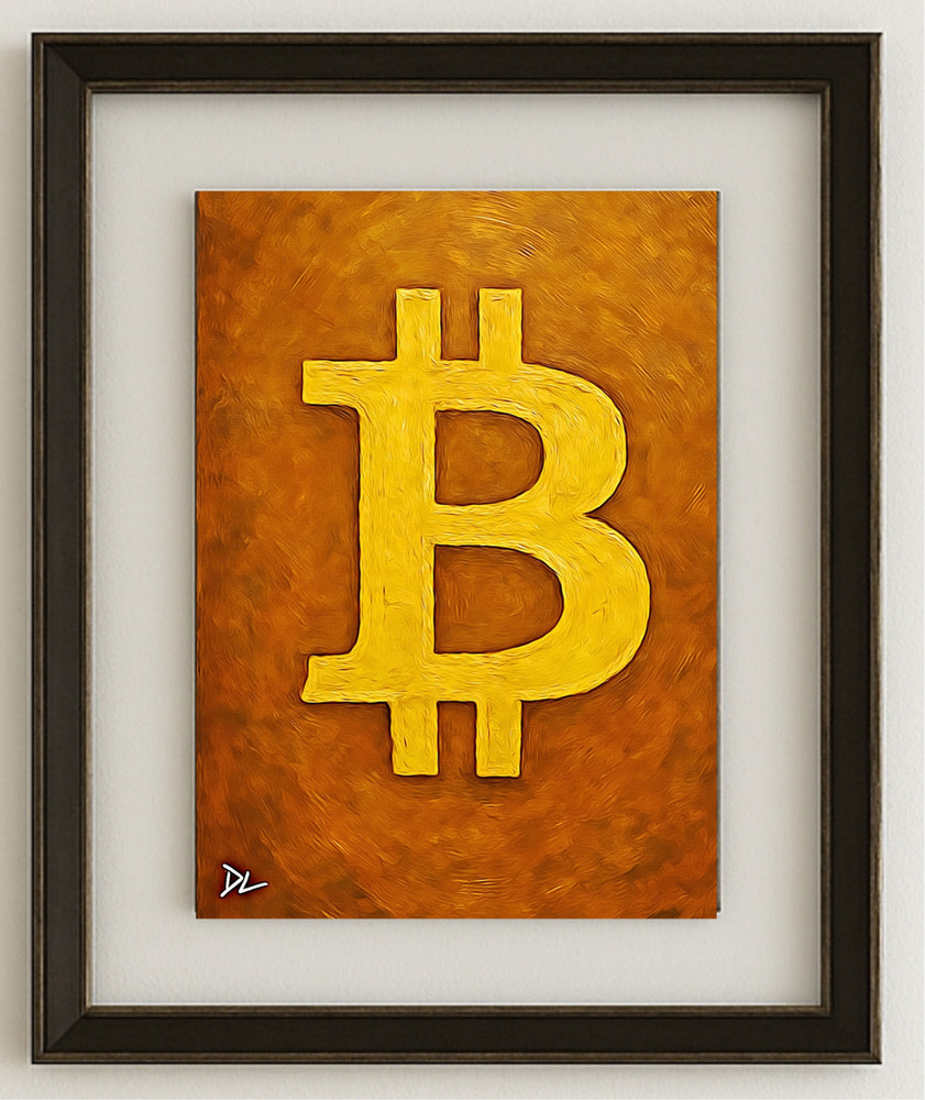 The Art Of Bitcoin by David Lee – Signed & Framed w/Double Glass 19×23 Frame