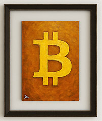 The Art Of Bitcoin by David Lee – Signed & Framed w/Double Glass 19×23 Frame