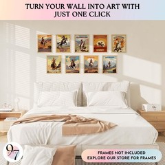 97 Decor Western Cowboys Poster – Vintage Cowboy Decor, Cowboy Western Wall Deco