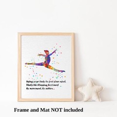 Dignovel Studios Gymnastics Girl Sports Yoga Pose Inspirational Quote Art Print