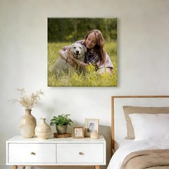 Couple Anniversary Custom Photo Frameless Canvas Wall Art Gift for Her