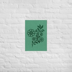 Eclectic Wildflower Poster Green Matte