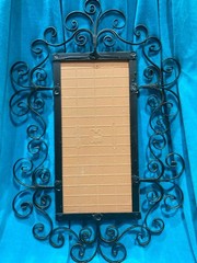 Virgen de la Providencia 1980’s ceramic & cast iron wall plaque -Puerto Rico Art