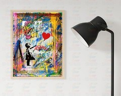 Banksy – Girl With Balloon Art Print, Mounted Canvas, Framed, Acrylic