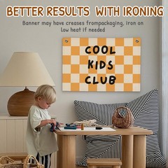 Cool Kids Club Banner Canvas Wall Hanging, Playroom Decor Wall Art, Trendy Or…