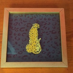 Opalhouse Framed Leopard Print Wall Art Ready to Hang 7.5 x 7.5 Gold