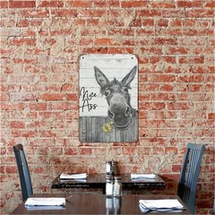 QHOVPA Vintage Donkey Art Metal Signs, Funny Bathroom Toilet Sign Nice Ass Wa…
