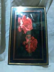 Shimmering Red Rose Foil Art Portrait 7 inch by 11 inch