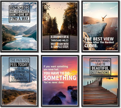 Motivational Posters Prints Set of 6 Canvas Wall Art Artwork Wall Decor Posit…