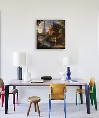 Paris painting canvas gift cityscape France art urban skyline wall decor