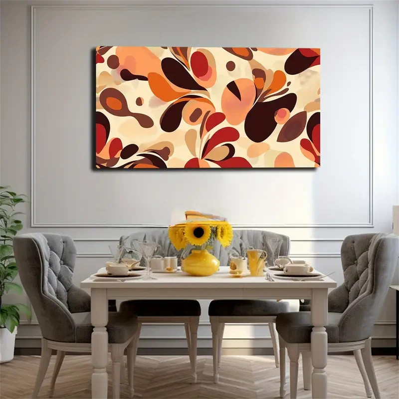 Composed Of Various Irregular Color Blocks Unframed Canvas Painting for Living