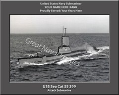 USS Sea Cat SS 399 Personalized Canvas Submarine Photo Print Navy Veteran