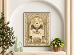 Scottish Rite 32 Degree Masonic Print Eagle Freemasonry, Museum Grade Print.