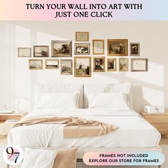 97 Decor Antique Wall – 16 Pcs Vintage Art UNFRAMED,