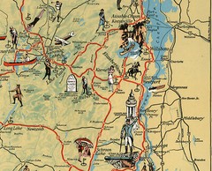 1929 Pictorial Map of the Adirondacks Wall Art Poster Artwork Home School Office