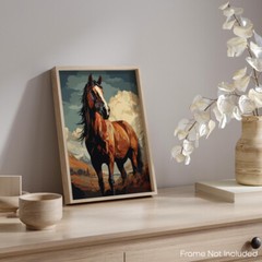 Horse Poster Art for Bedroom Horse Prints Wall Decor 11×14 Inches (Unframed)