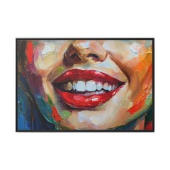 Colorful Smile Canvas Print, Framed Wall Art, Vibrant Décor, Gift Idea