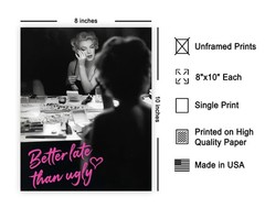 Marilyn Print – Better Late Than Ugly Poster – Altered Art – Gift for Men & -…