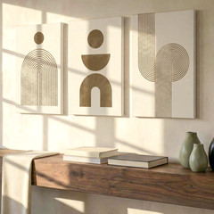3 Pieces Minimalist Geometric Large Wall Art Set for Living Room Set Of 3