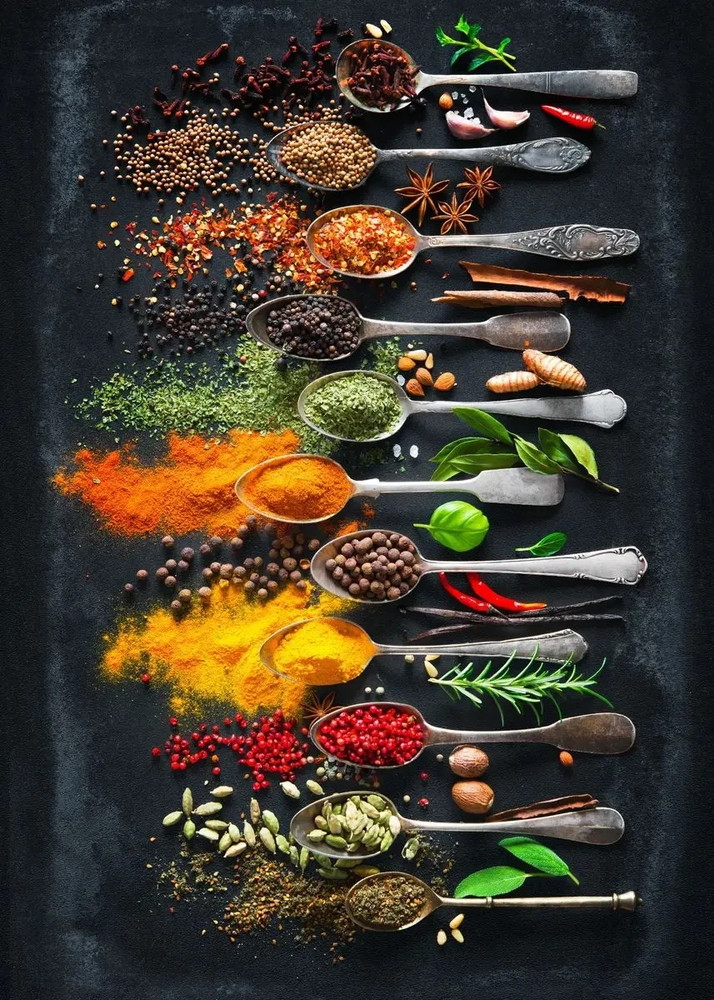 Modern Cooking Herbs Spices Sushi Utensils Spoon Wall Art Picture Canvas Paintin