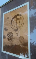 Vintage Holo Optical Illusion Art Hot Air Balloon Foil by Manifestations Inc