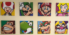 Pyramid America Nintendo Super Mario Bros. LOT 8 Canvas Wall Art 16×16 GAME ROOM