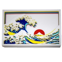 3D Layered Wall Art, The Great Wave Japanese Art Print with Frame, Modern Home