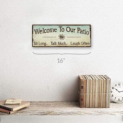 Rustic 6×16 Welcome to Our Patio Metal Sign – Perfect for Outdoor Decor