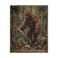 Vintage BIGFOOT MUSHROOM Wall Art, SASQUATCH SHROOM Decor, Yeti Botanical Gift