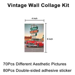 70pcs Wall Collage Kit Aesthetic Picures, 80s Room Decor Aesthetic Collage Pi…