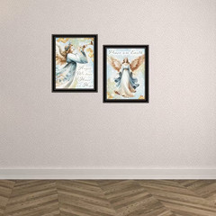 Framed 14 In. X 18 In. 2-Piece Vignette Angels We Have Heard on High Black Frame
