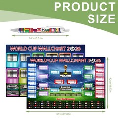 2026 World Cup Bracket Poster – 27×40 Inch Wall Chart with Marker Pen – DIY Sche