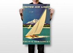 Sail Boat Sailboat Ocean Beach Pacific Northwest Sport Art Wall – POSTER 20×30