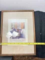 Antique 1912 Mortimer Menpes Print «On the Quay at Pont-Aven» France Framed