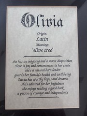 Olivia Name Meaning Wall Art Includes Black Mat No frame Latin
