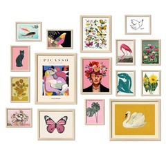 16 PCS Framed Eclectic Wall Art Decor, Modern Maximalist Home Gallery Wall Fr…