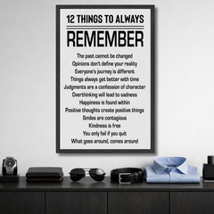 12 Things to Always Remember Inspirational Quotes Poster Print Unframed 11×17