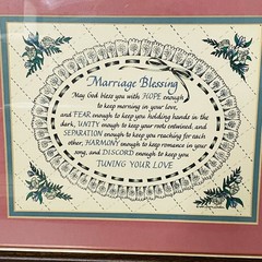 Laura Leiden Calligraphy Marriage Blessing 1988 Matted & Framed Signed Vtg