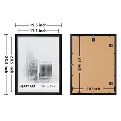 HEART ART 18×24 Frame 4 Pack,18 x 24 Poster without 18×24-4 pack, Black