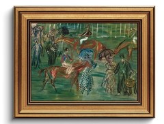 Vintage Gold Framed Wall Art Equestrian Canvas Art Horse Race Pictures Wall D…
