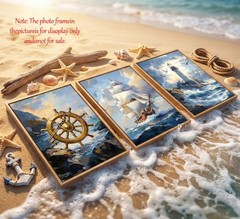 3PCS Nautical Canvas Wall Art Modern Sailing Sailboat 16″L x 12″W Posters