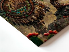 Wall Art Aztec Warrior Eagle Headdress Snake Pyramid Cactus Mexico Poster Print
