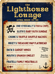 The Goonies Lighthouse Lounge Menu Style Wall Collage Poster Print