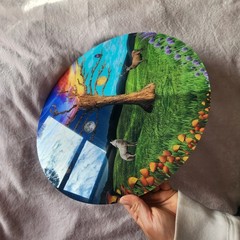 Round Acrylic Print Wall Art Mother Nature is Watching digital design- 11″ x 11″