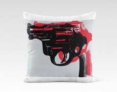 canvas art print giclée – poster – pillow. andy warhol. gun