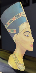Vintage Egyptian King Tut and Queen Nefertiti Foil Wall Art Images- Gold Framed
