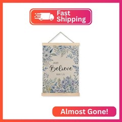 JINYO Floral Christian Wall Decor, Just Believe Mark 5:36 Bible Verse Wall Art P